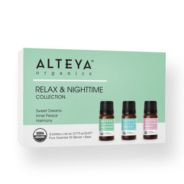Organic Essential Oils Relax and Nighttime set Alteya Organics 1024x1024 1