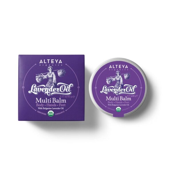 Organic Lavender Oil Multi Balm Alteya Organics with box 90g 1024x1024 1