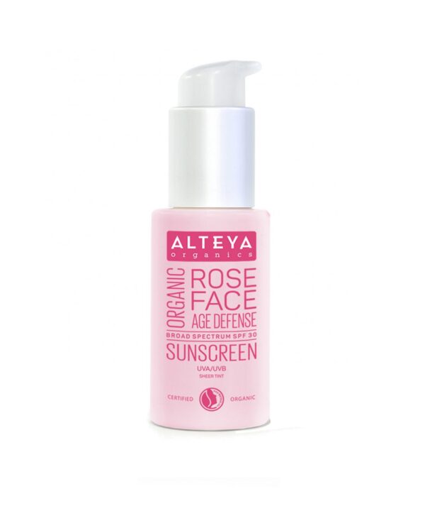 Organic Sunscreen Rose Face Cream SPF30 Alteya Organics 1116x1340 1