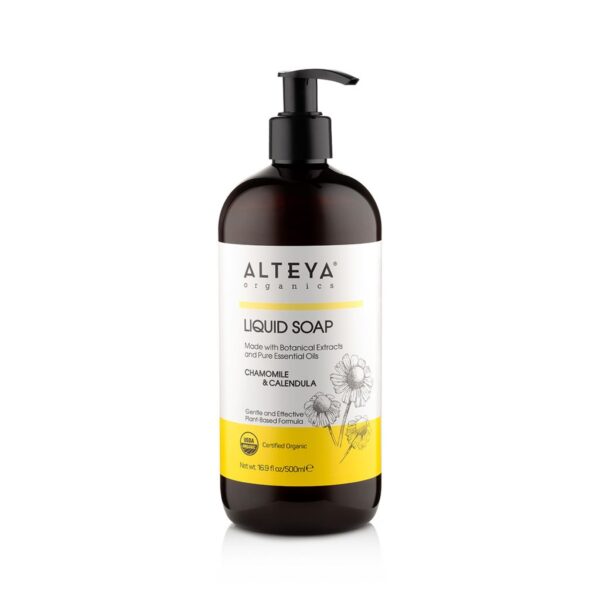 hair and body care liquid soaps organic liquid soap chamomile and calendula 500 ml alteya organics 1024x1024 1